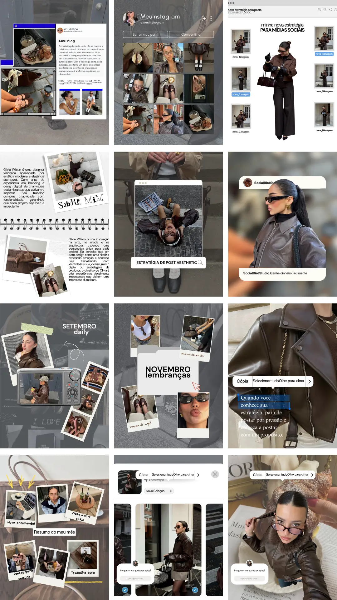 Visualização mobile dos templates